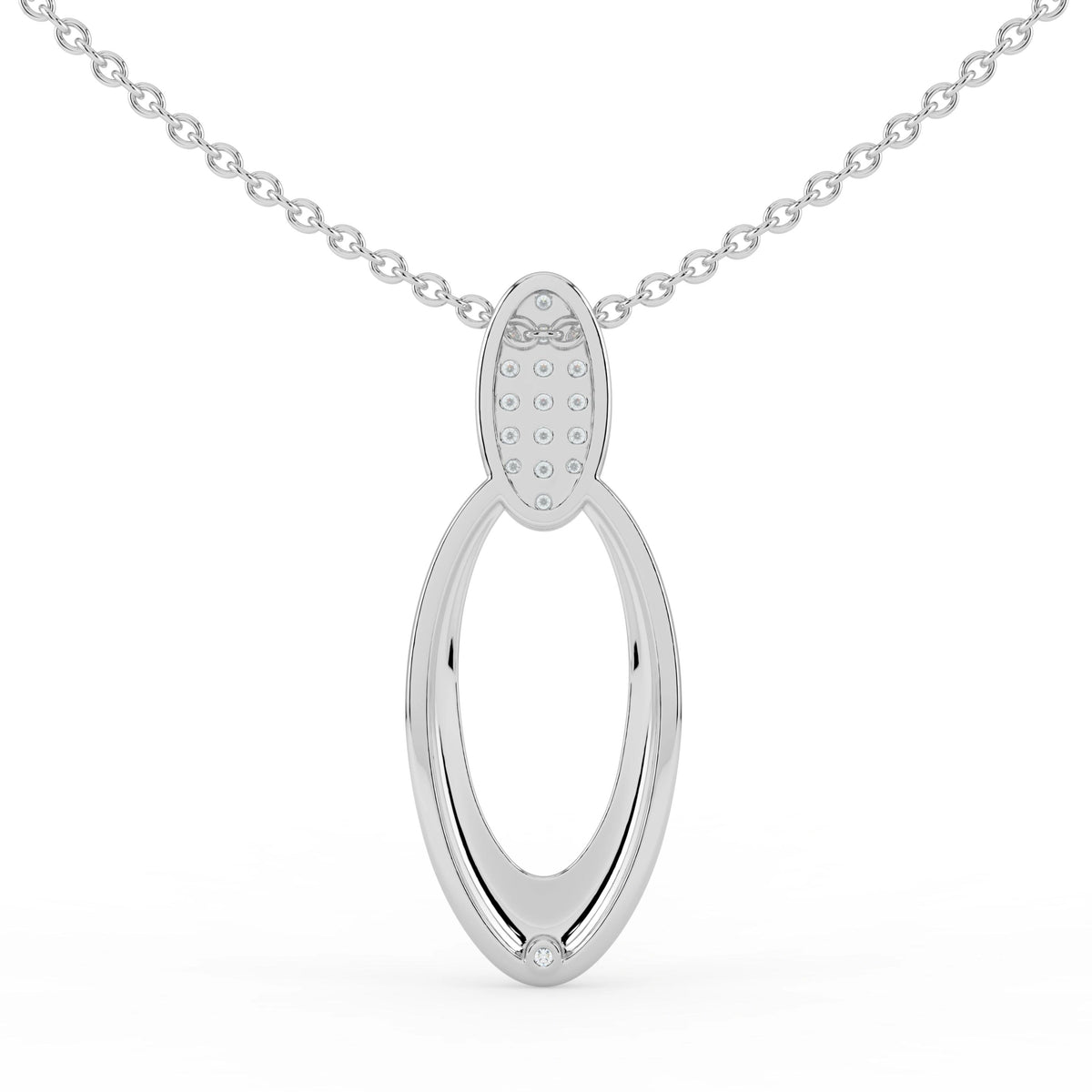 Celeste Oval Spark Halo Drop Pendant