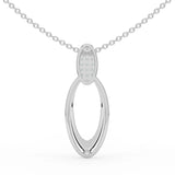 Celeste Oval Spark Halo Drop Pendant
