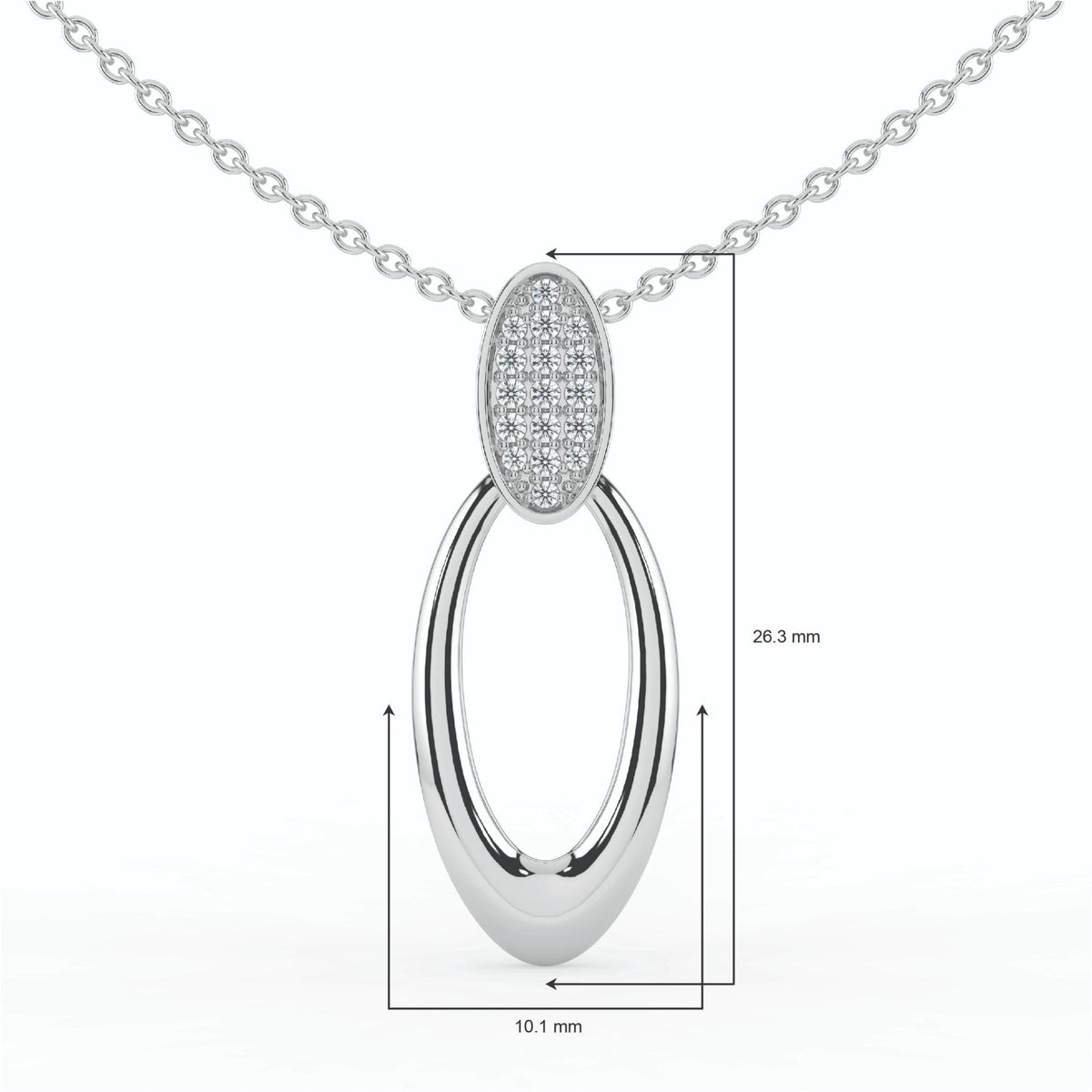 Celeste Oval Spark Halo Drop Pendant