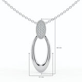 Celeste Oval Spark Halo Drop Pendant