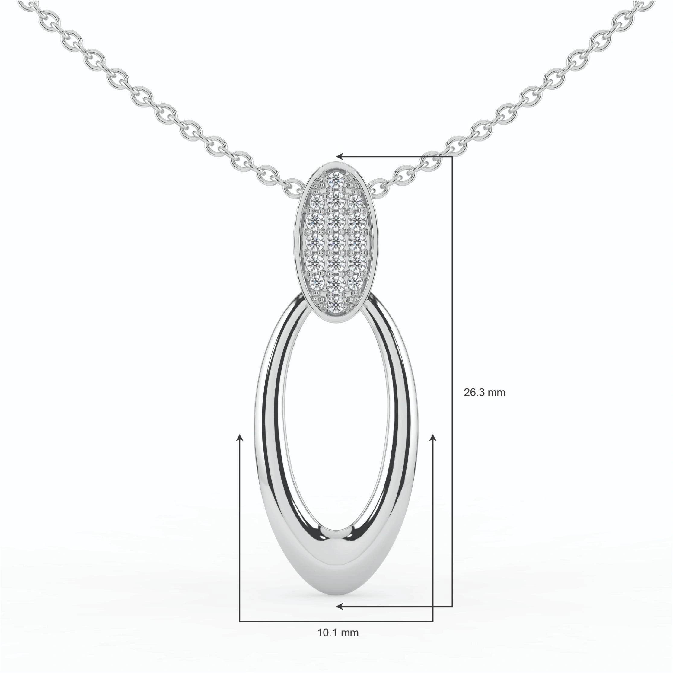 Celeste Oval Spark Halo Drop Pendant