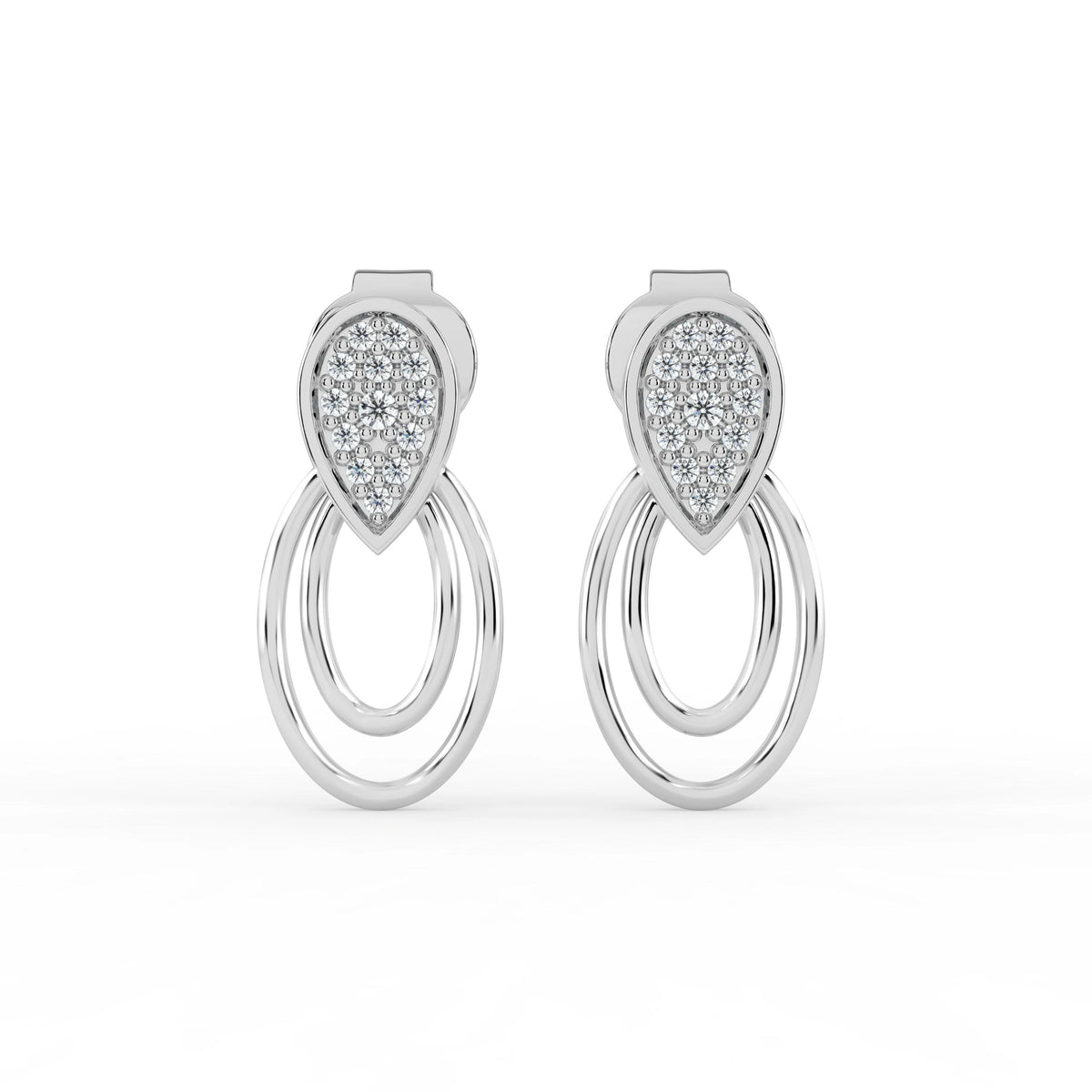 Celeste Sparkling Teardrop Double Loop Earrings