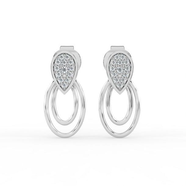 Celeste Sparkling Teardrop Double Loop Earrings