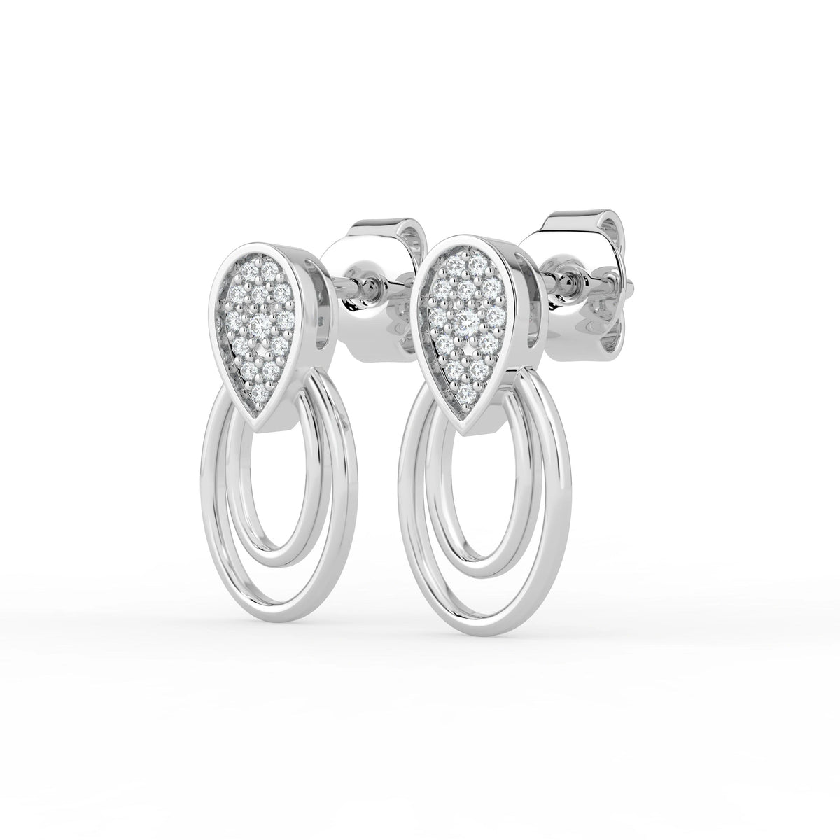 Celeste Sparkling Teardrop Double Loop Earrings