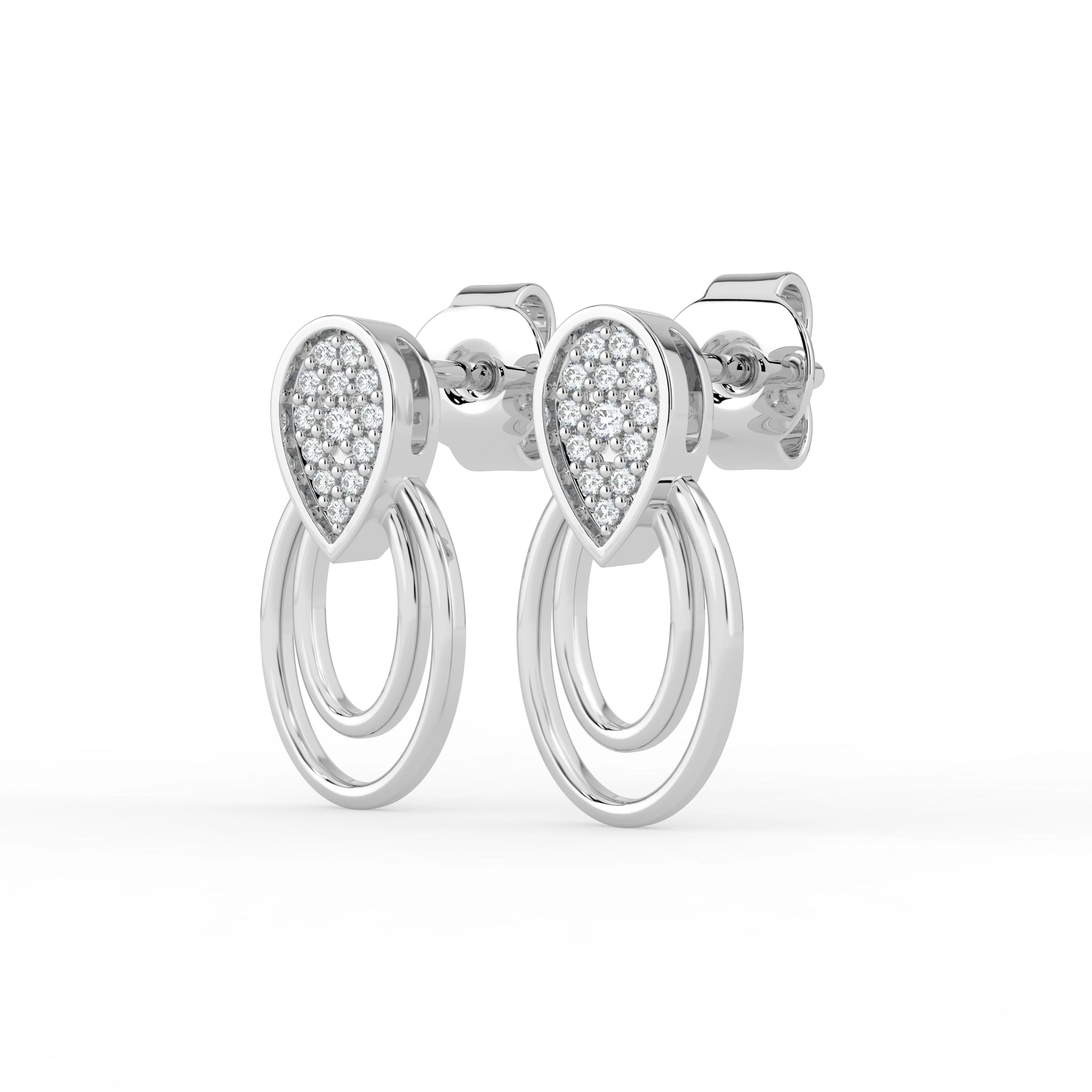 Celeste Sparkling Teardrop Double Loop Earrings