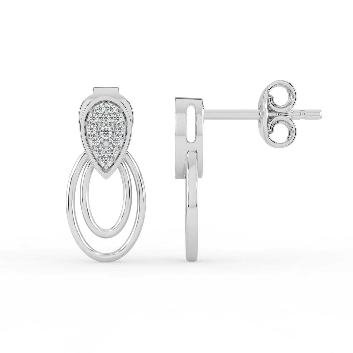 Celeste Sparkling Teardrop Double Loop Earrings