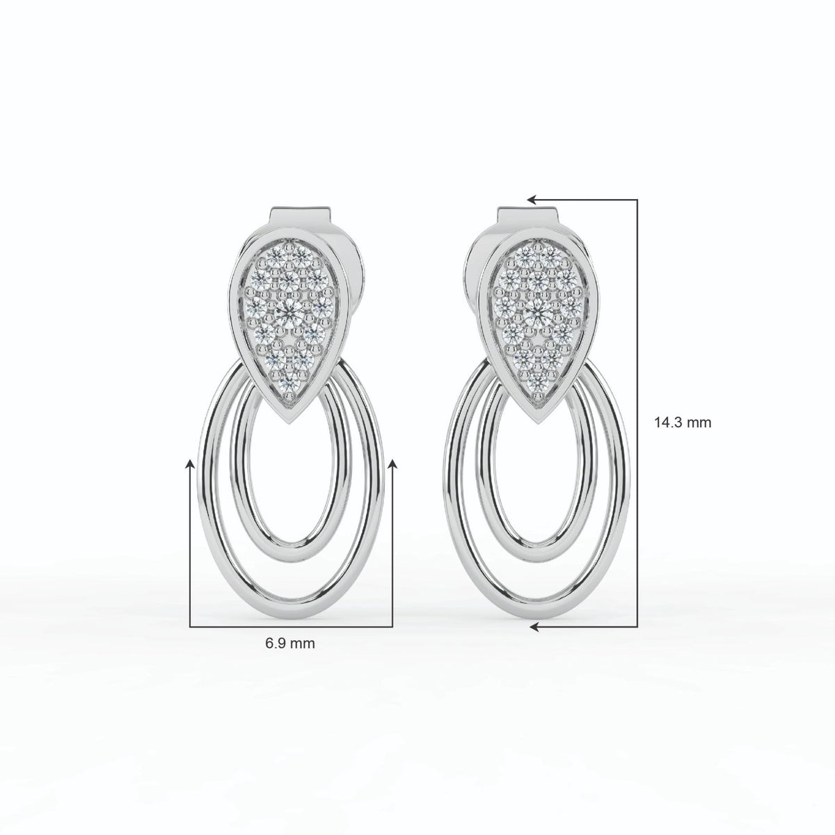 Celeste Sparkling Teardrop Double Loop Earrings