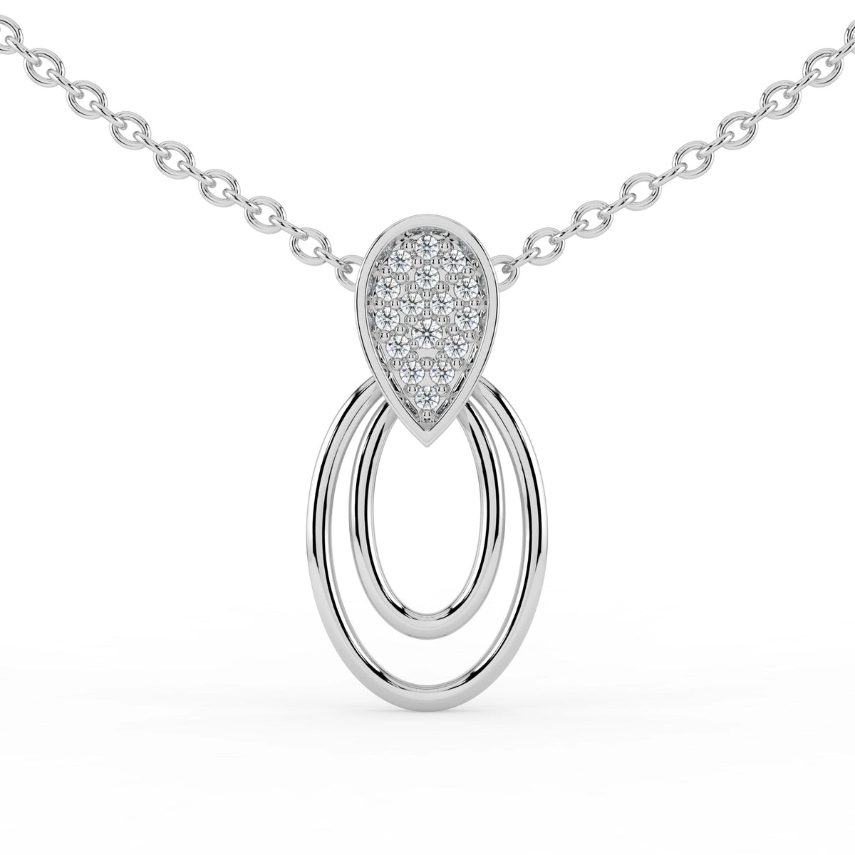 Celeste Teardrop Spark Double Hoop Pendant