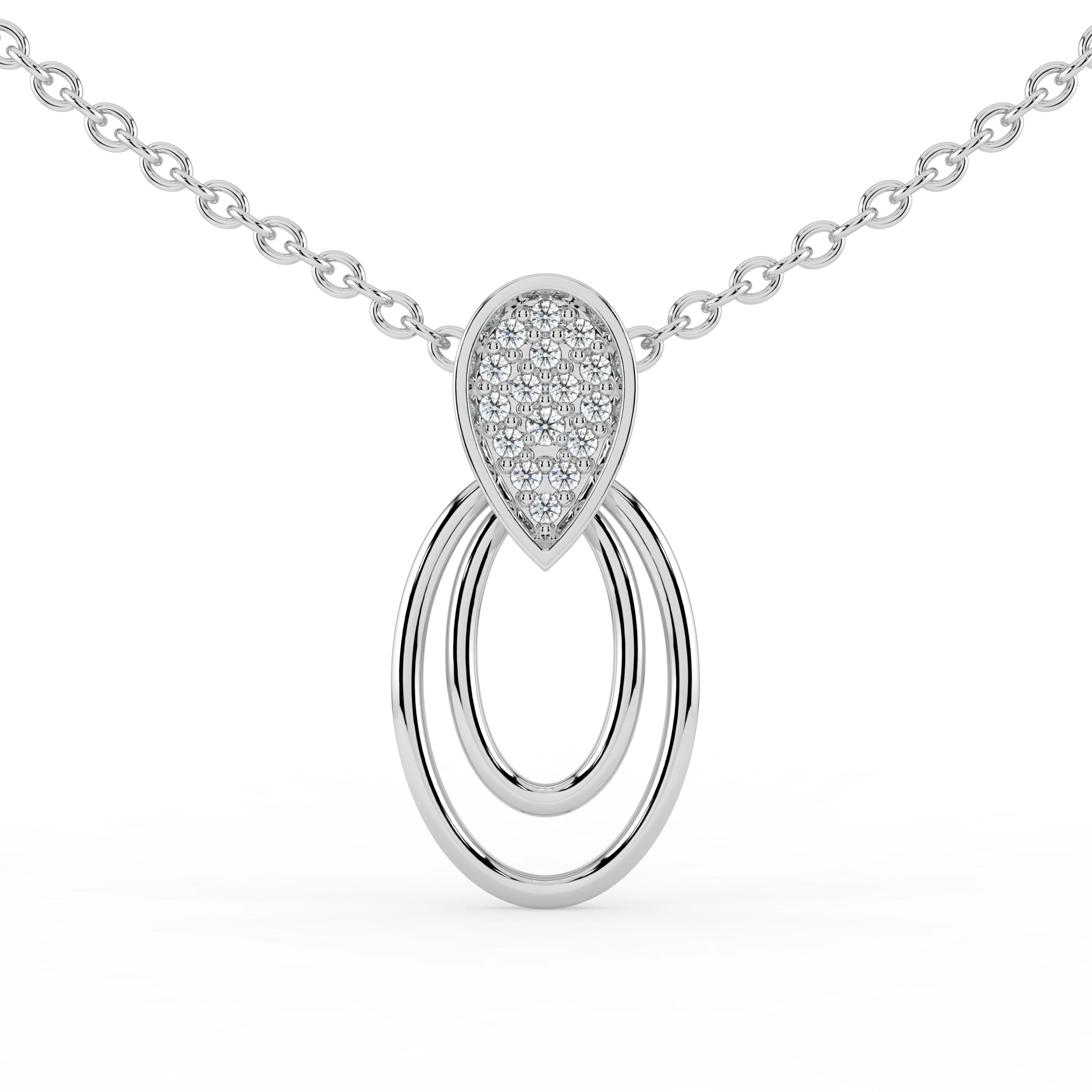 Celeste Teardrop Spark Double Hoop Pendant