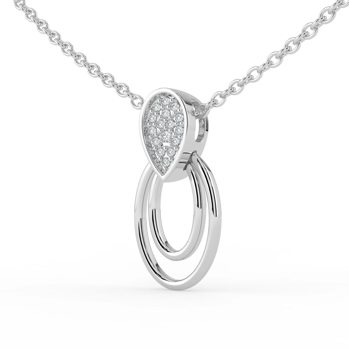 Celeste Teardrop Spark Double Hoop Pendant