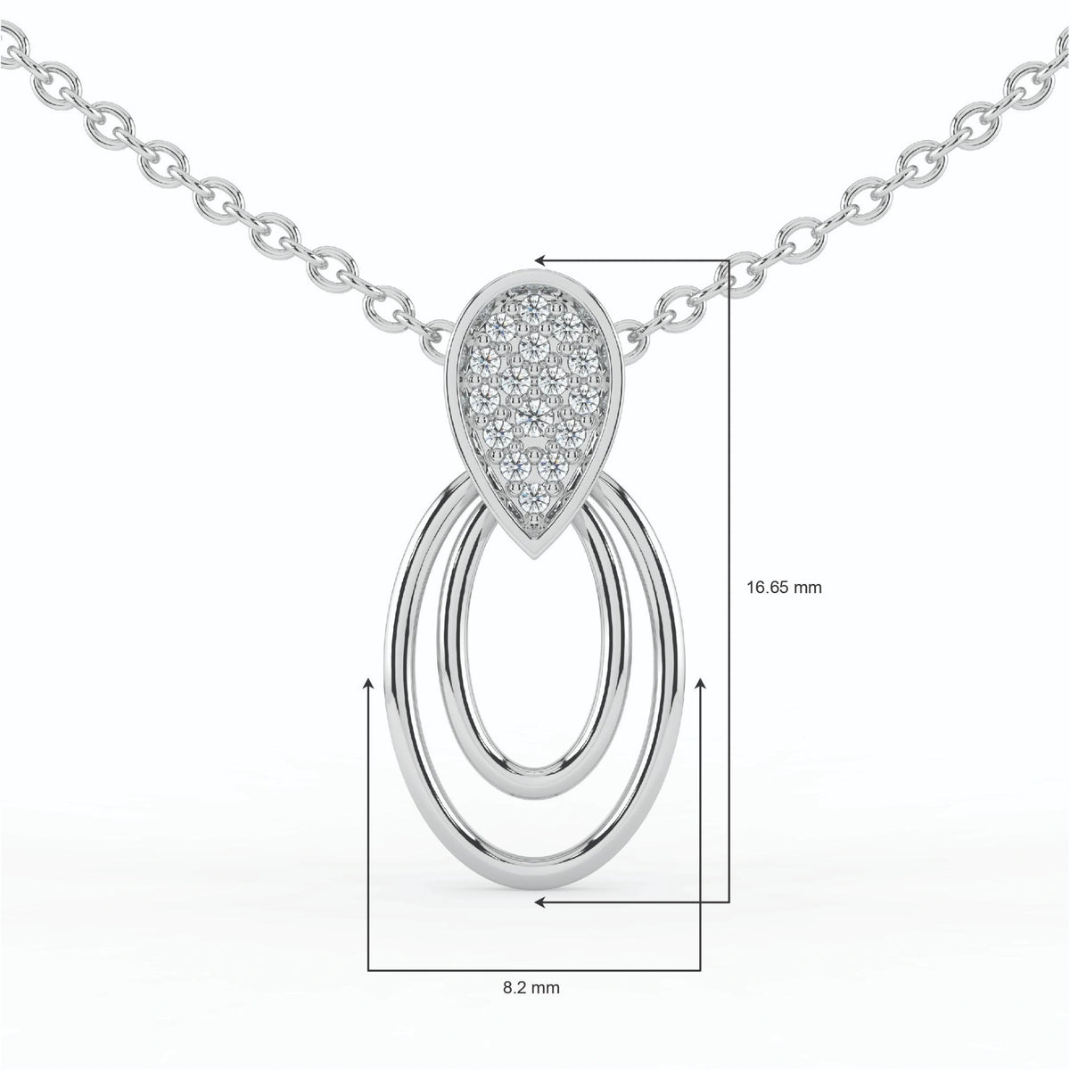 Celeste Teardrop Spark Double Hoop Pendant
