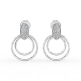 Celeste Radiant Oval Double Halo Drop Earrings