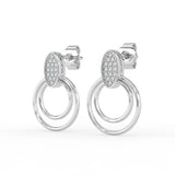 Celeste Radiant Oval Double Halo Drop Earrings