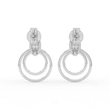 Celeste Radiant Oval Double Halo Drop Earrings