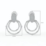 Celeste Radiant Oval Double Halo Drop Earrings