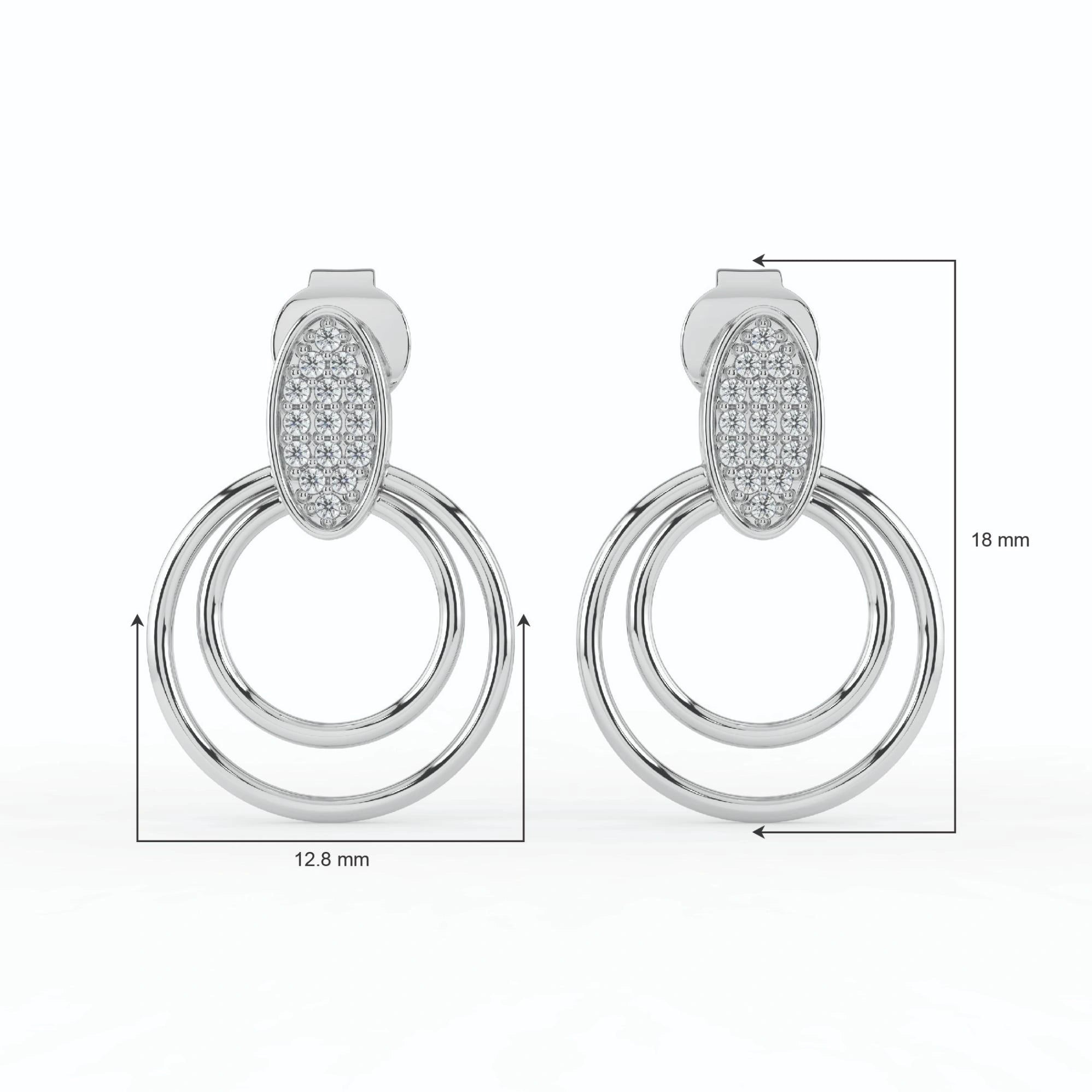 Celeste Radiant Oval Double Halo Drop Earrings