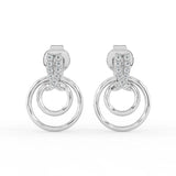 Celeste Elegant Pear Drop Double Circle Earrings