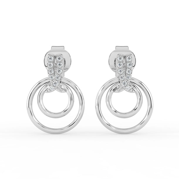 Celeste Elegant Pear Drop Double Circle Earrings