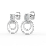 Celeste Elegant Pear Drop Double Circle Earrings