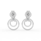Celeste Elegant Pear Drop Double Circle Earrings