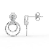Celeste Elegant Pear Drop Double Circle Earrings