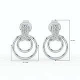 Celeste Elegant Pear Drop Double Circle Earrings
