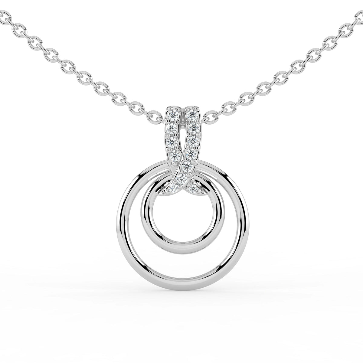 Celeste Dual Circle Sparkle Pendant