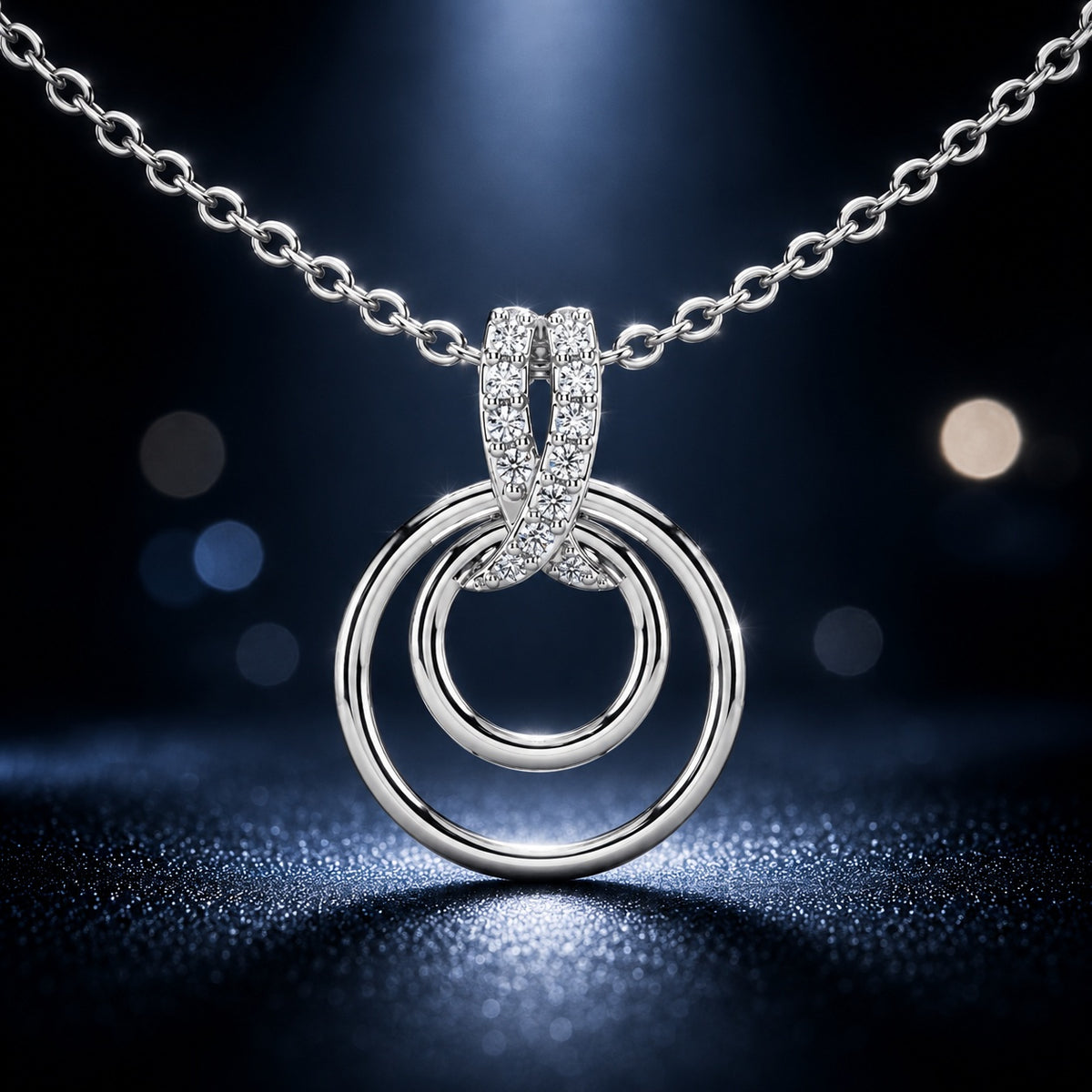 Celeste Dual Circle Sparkle Pendant