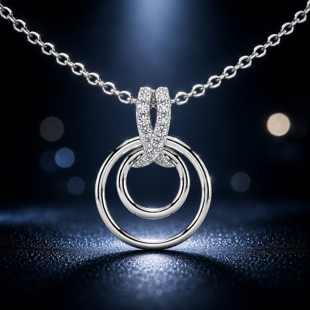 Celeste Dual Circle Sparkle Pendant