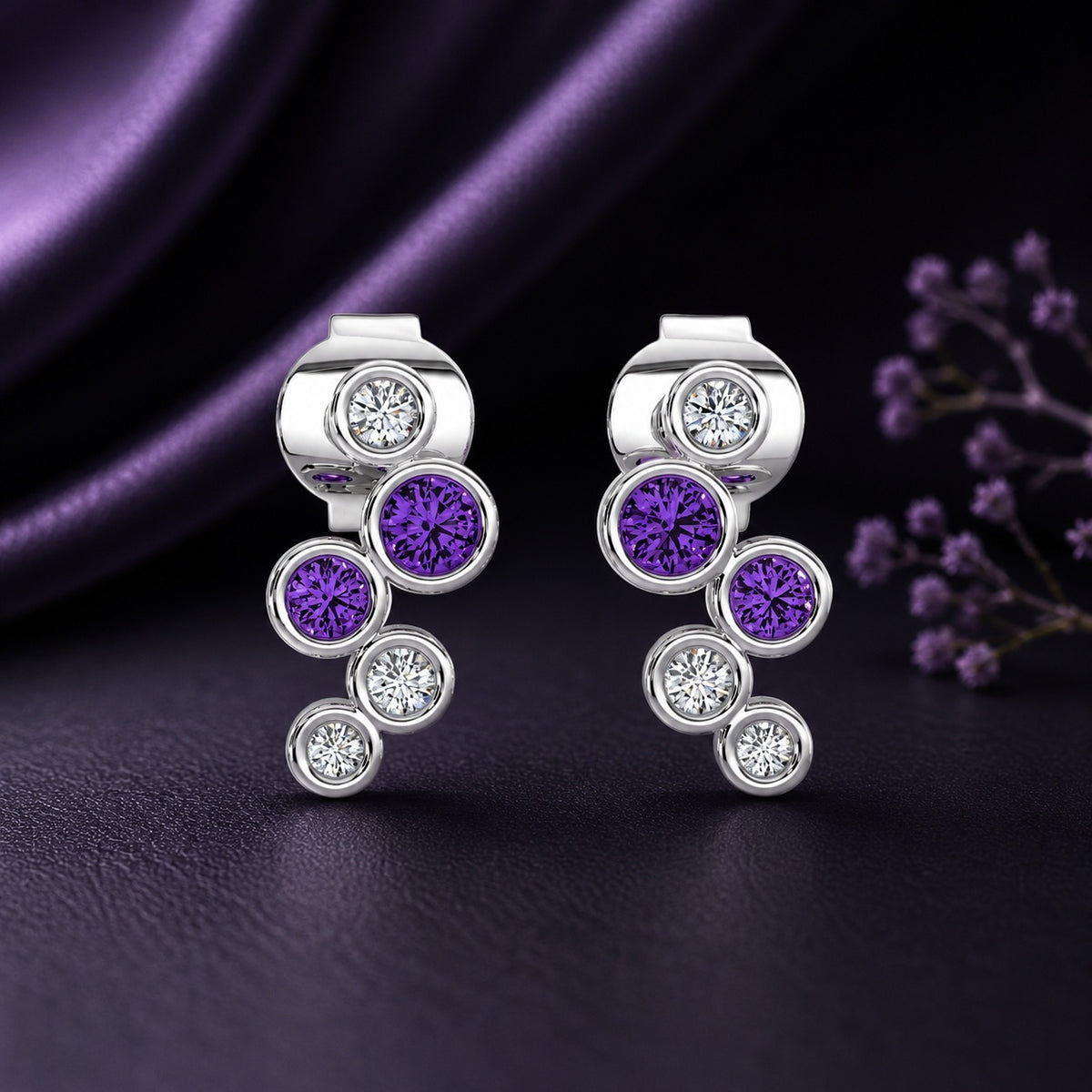 Celeste Dazzling Pear Halo Drop Earrings