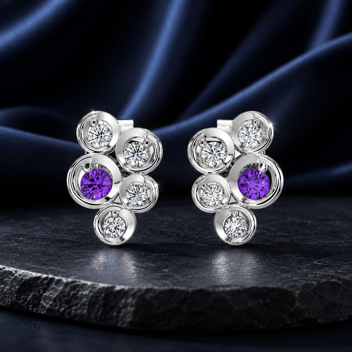 Celeste Sparkling Teardrop Loop Drop Earrings