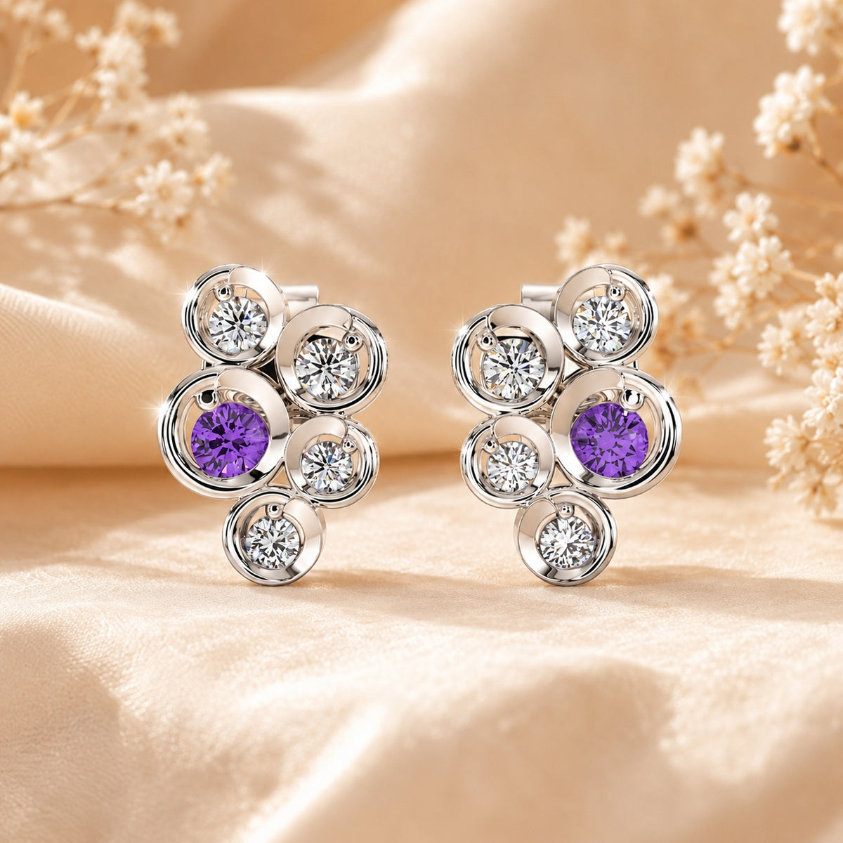 Celeste Sparkling Teardrop Loop Drop Earrings