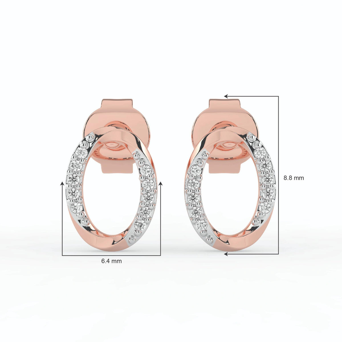 Celeste Sparkline Oval Hoop Studs