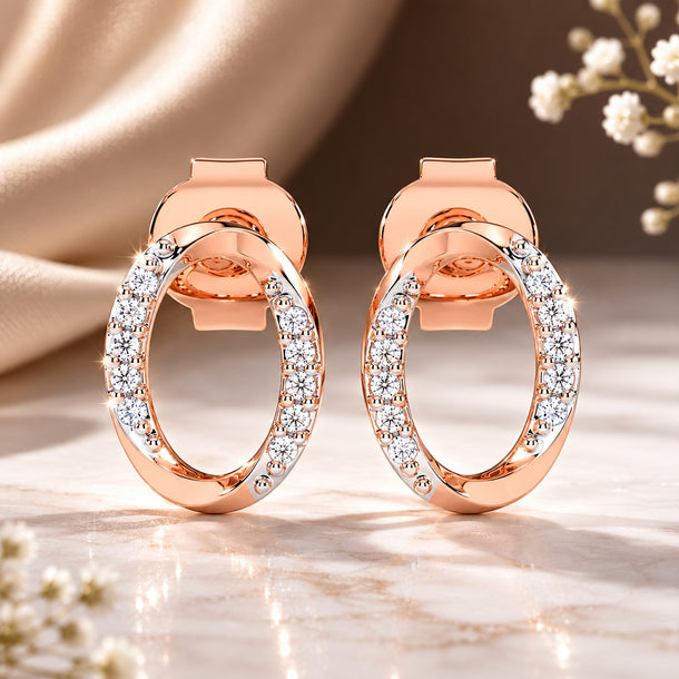 Celeste Sparkline Oval Hoop Studs