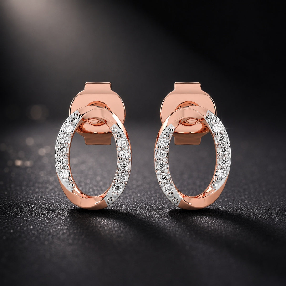 Celeste Sparkline Oval Hoop Studs