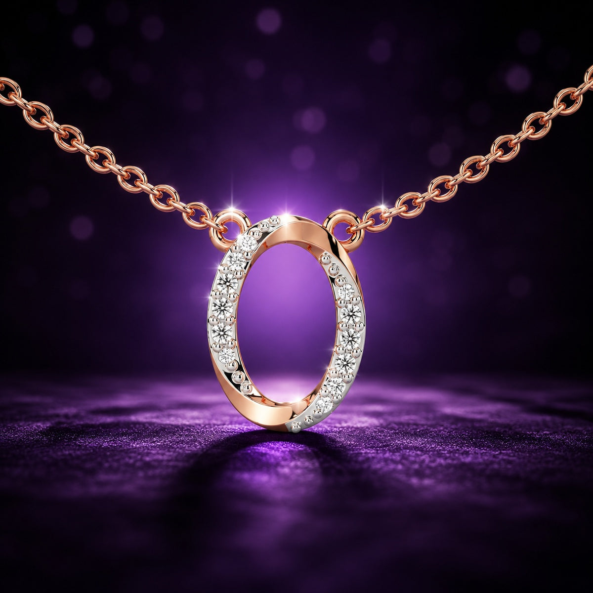 Celeste Oval Halo Spark Pendant