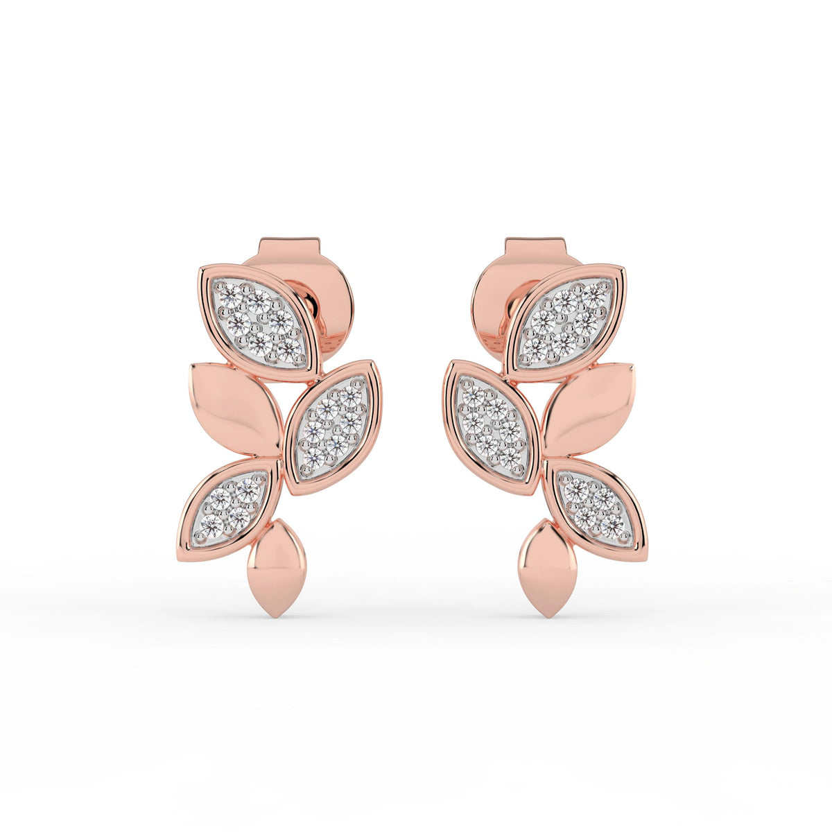 Celeste Glitter Leaf Elegance Studs