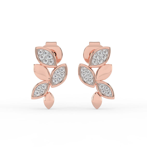 Celeste Glitter Leaf Elegance Studs