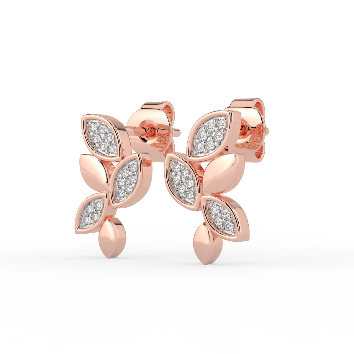 Celeste Glitter Leaf Elegance Studs
