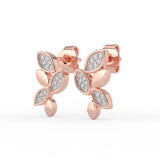 Celeste Glitter Leaf Elegance Studs