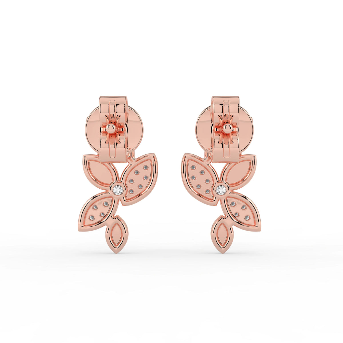 Celeste Glitter Leaf Elegance Studs
