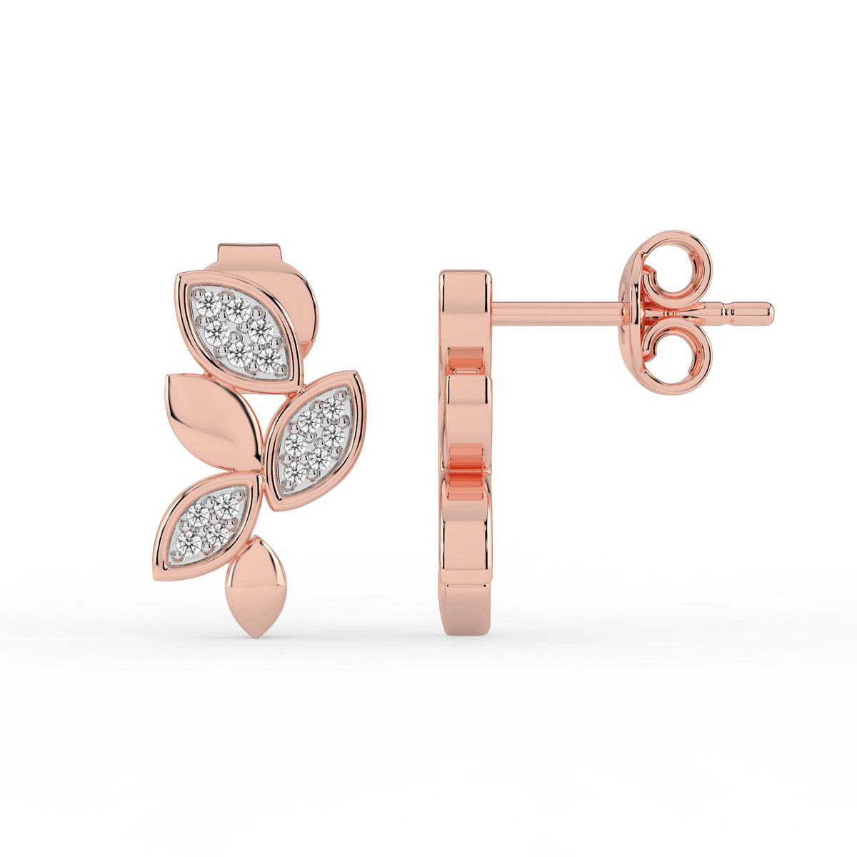 Celeste Glitter Leaf Elegance Studs