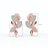 Celeste Glitter Leaf Elegance Studs