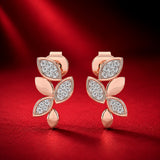 Celeste Glitter Leaf Elegance Studs