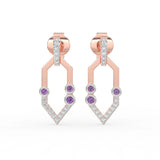 Celeste Golden Spark V-Drop Diamond Accent Earrings