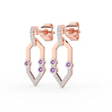Celeste Golden Spark V-Drop Diamond Accent Earrings