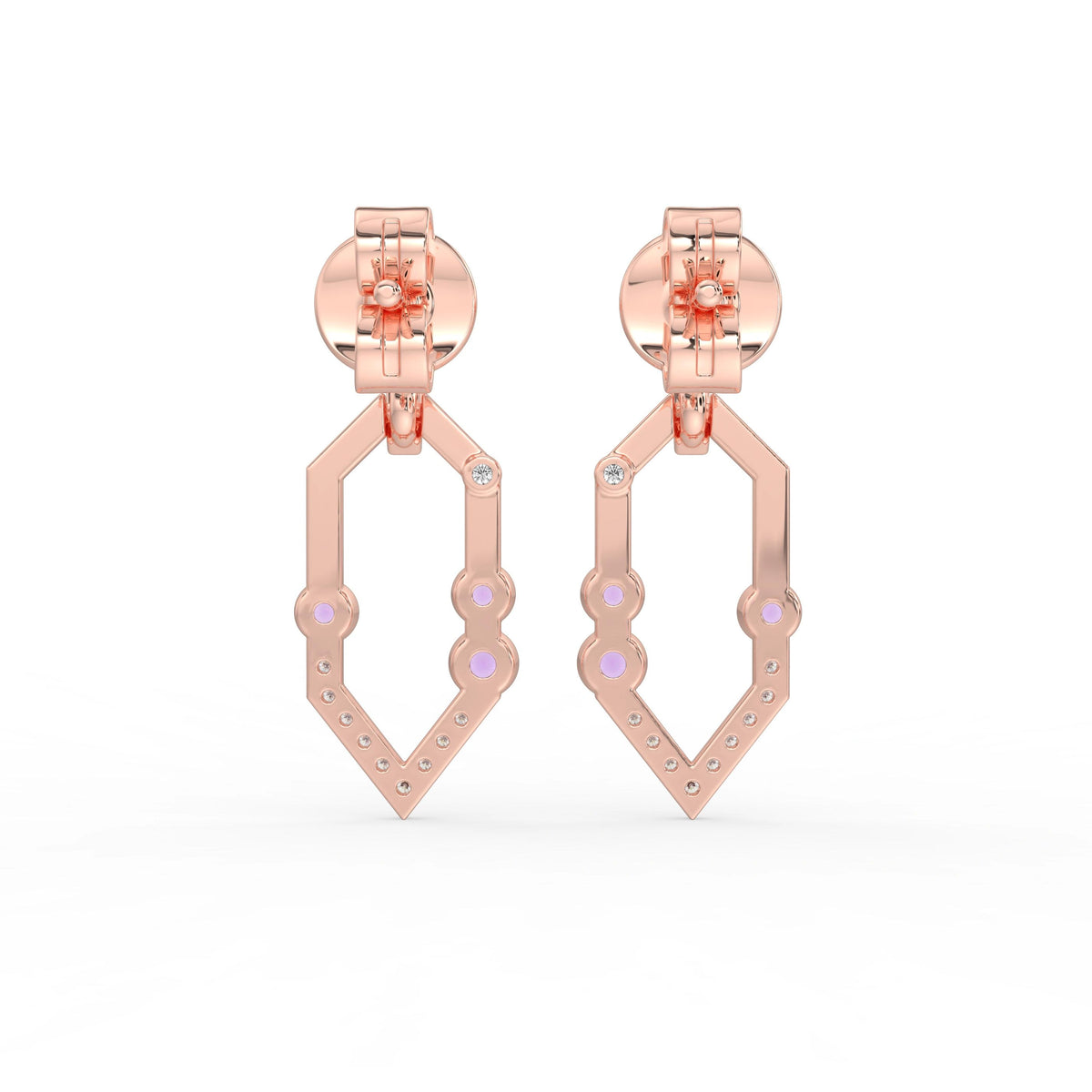 Celeste Golden Spark V-Drop Diamond Accent Earrings