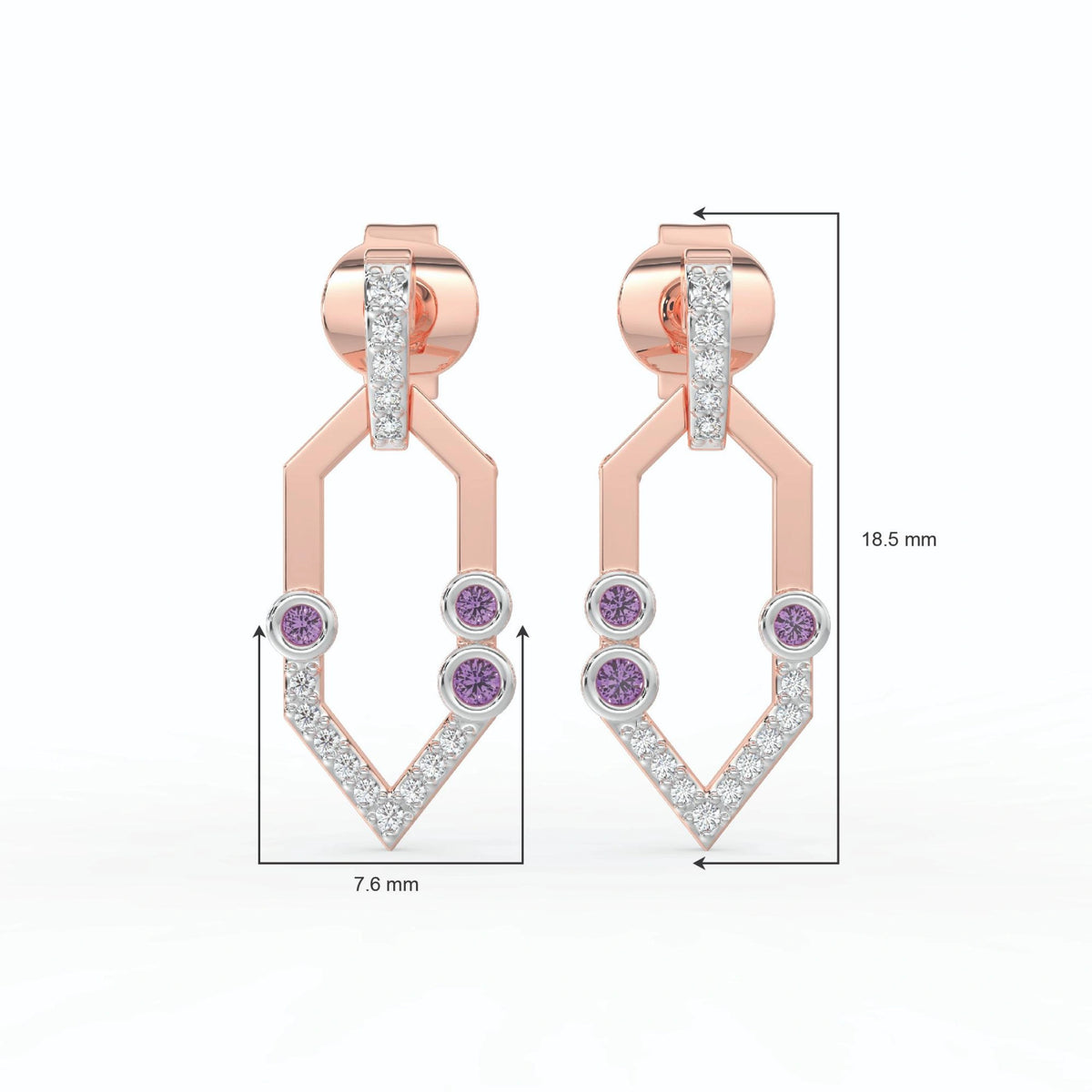 Celeste Golden Spark V-Drop Diamond Accent Earrings
