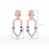 Celeste Golden Spark V-Drop Diamond Accent Earrings