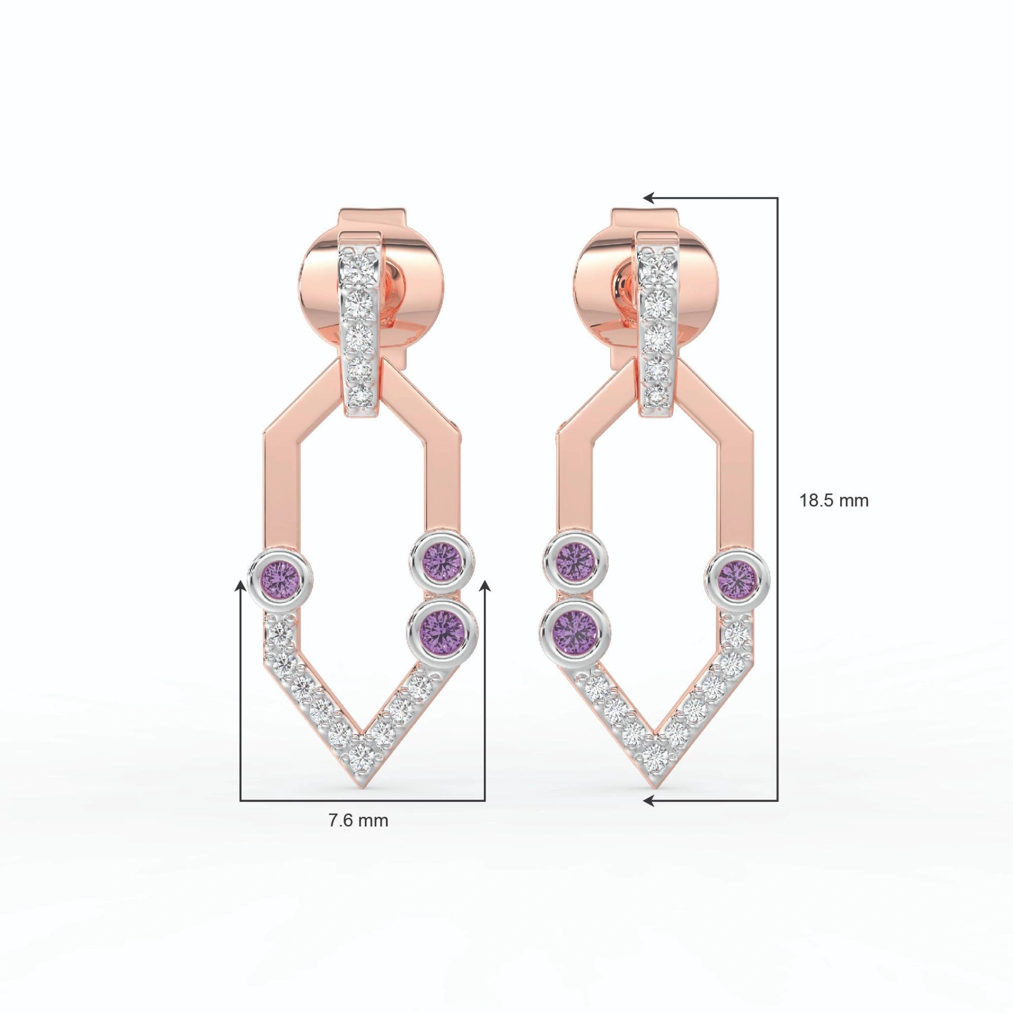 Celeste Golden Spark V-Drop Diamond Accent Earrings